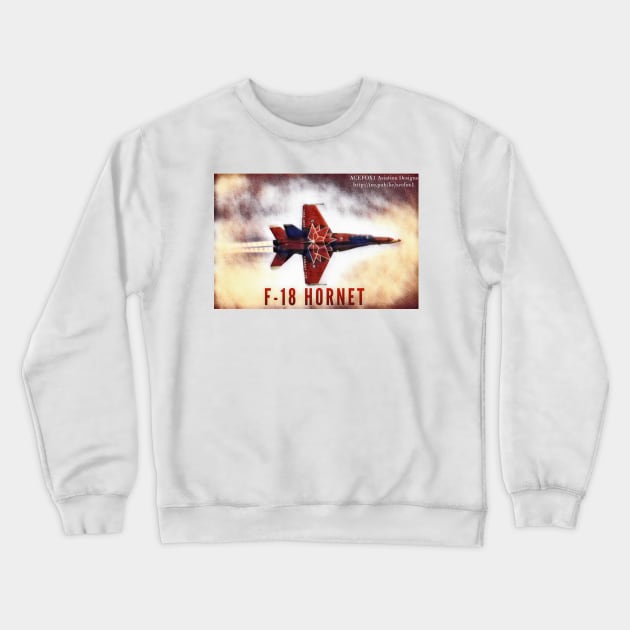 2-Sided F-18 Hornet Afterburner Crewneck Sweatshirt by acefox1